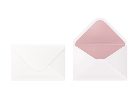 White and pink envelope by environmental materials for postage mail on transparent background png