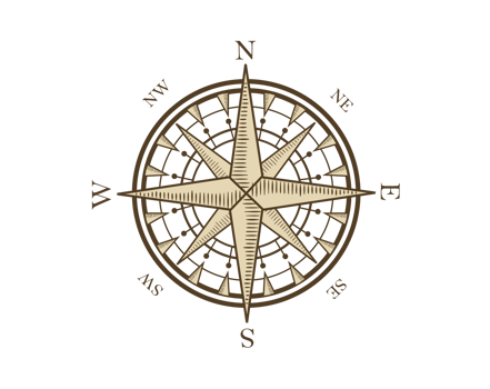 isolated brown nautical compass equipment on transparent background png