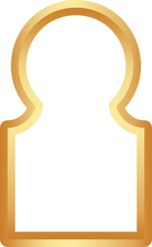 Ramadan golden frame shape. Door and window arch with Islamic design. Muslim oriental gate. Indian vintage arc with traditional ornament. Architecture element and sticker. png