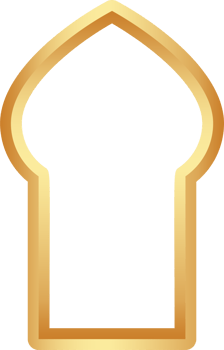 Ramadan golden frame shape. Door and window arch with Islamic design. Muslim oriental gate. Indian vintage arc with traditional ornament. Architecture element and sticker. png