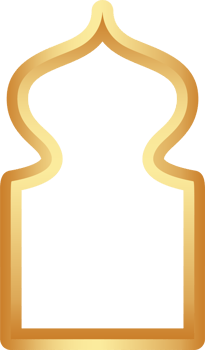 Ramadan golden frame shape. Door and window arch with Islamic design. Muslim oriental gate. Indian vintage arc with traditional ornament. Architecture element and sticker. png