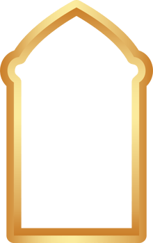 Ramadan golden frame shape. Door and window arch with Islamic design. Muslim oriental gate. Indian vintage arc with traditional ornament. Architecture element and sticker. png