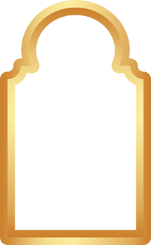 Ramadan golden frame shape. Door and window arch with Islamic design. Muslim oriental gate. Indian vintage arc with traditional ornament. Architecture element and sticker. png
