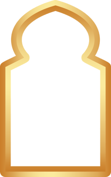 Ramadan golden frame shape. Door and window arch with Islamic design. Muslim oriental gate. Indian vintage arc with traditional ornament. Architecture element and sticker. png