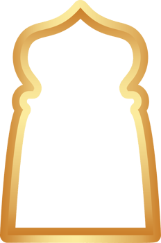 Ramadan golden frame shape. Door and window arch with Islamic design. Muslim oriental gate. Indian vintage arc with traditional ornament. Architecture element and sticker. png
