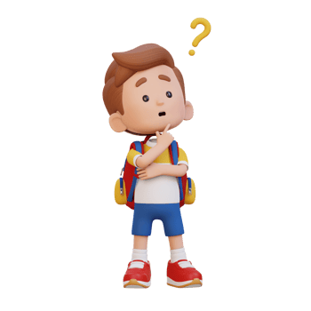 3D cute kid thinking clueless png