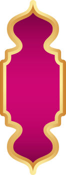 Ramadan golden frame. Islamic window shape. Arabic arch. Muslim vintage border for design with pink background. Indian decoration in oriental style. png