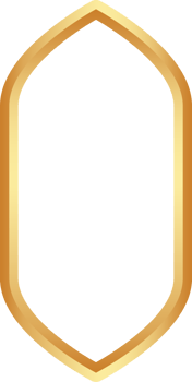 Golden Ramadan frame. Islamic window shapes with ornament. Muslim vintage border. Indian decoration for banner in oriental style. png