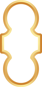 Golden Ramadan frame. Islamic window shapes with ornament. Muslim vintage border. Indian decoration for banner in oriental style. png