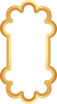 Golden Ramadan frame. Islamic window shapes with ornament. Muslim vintage border. Indian decoration for banner in oriental style. png