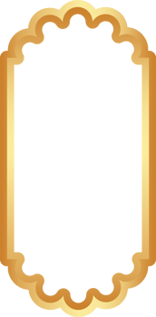 Golden Ramadan frame. Islamic window shapes with ornament. Muslim vintage border. Indian decoration for banner in oriental style. png