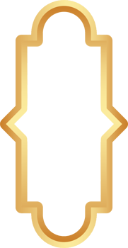 Golden Ramadan frame. Islamic window shapes with ornament. Muslim vintage border. Indian decoration for banner in oriental style. png