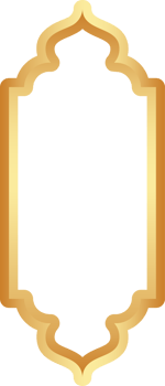 Golden Ramadan frame. Islamic window shapes with ornament. Muslim vintage border. Indian decoration for banner in oriental style. png