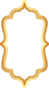 Golden Ramadan frame. Islamic window shapes with ornament. Muslim vintage border. Indian decoration for banner in oriental style. png
