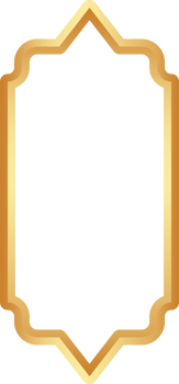 Golden Ramadan frame. Islamic window shapes with ornament. Muslim vintage border. Indian decoration for banner in oriental style. png