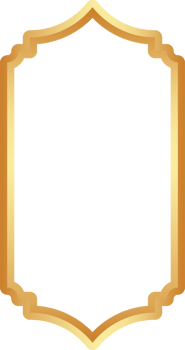 Golden Ramadan frame. Islamic window shapes with ornament. Muslim vintage border. Indian decoration for banner in oriental style. png