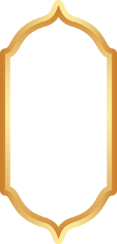 Golden Ramadan frame. Islamic window shapes with ornament. Muslim vintage border. Indian decoration for banner in oriental style. png