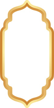 Golden Ramadan frame. Islamic window shapes with ornament. Muslim vintage border. Indian decoration for banner in oriental style. png