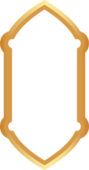 Golden Ramadan frame. Islamic window shapes with ornament. Muslim vintage border. Indian decoration for banner in oriental style. png