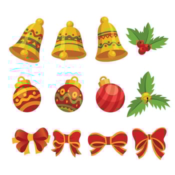 Set of Christmas Decorations Collection vector