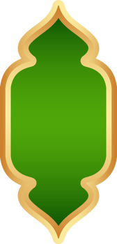 Ramadan golden frame. Islamic window shape. Arabic arch. Muslim vintage border for design with green background. Indian decoration in oriental style. png