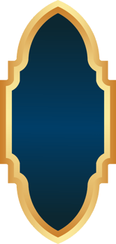 Ramadan golden frame. Islamic window shape. Arabic arch. Muslim vintage border for design. Indian decoration in oriental style. png