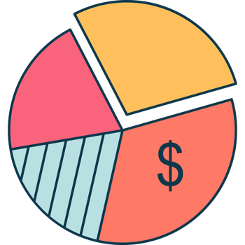 Circle Chart Banking Icon Flat Illustration PNG Transparent Background