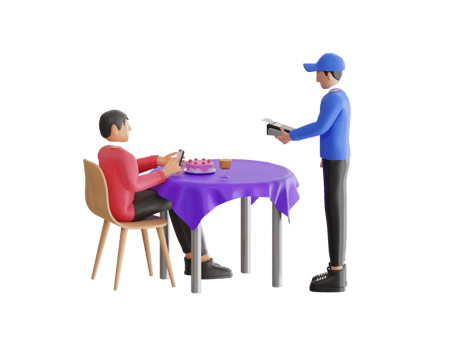 3d illustration of cashless payment by mobile phone in cafe. Buyers paying by app on smartphone in cafe, restaurant or shop png
