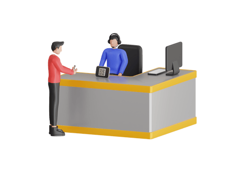 Scan Payment 3D Illustration. Scanning qr code on table and online payment. scan QR code mobile phone for digital payment concept png