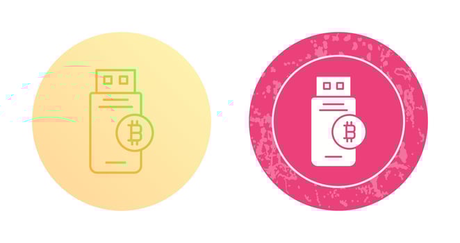 Bitcoin Usb Device Vector Icon