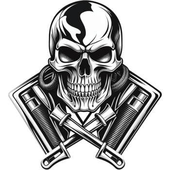 Wild biker skull logo. AI Generative png
