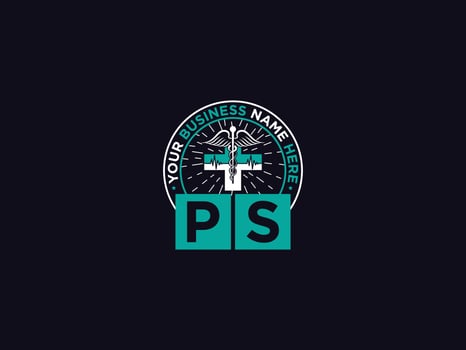 Stylish Ps Medical Logo, Modern PS Logo Letter Design For Your Clinic vector