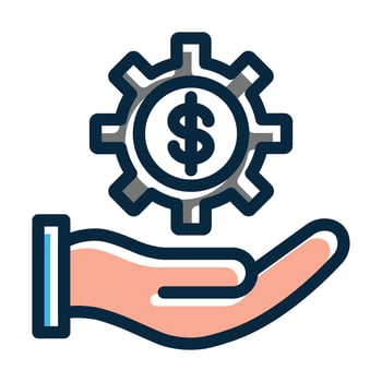 Money Management Vector Thick Line Filled Dark Colors