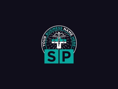 Medical Sp Logo Art, Minimalist SP Luxury Doctors Logo Icon Vector