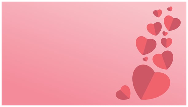 Valentine's day background with red hearts. Vector illustration. Valentine's day card design full of love for greeting card designs, posters, banners. Design elements of love