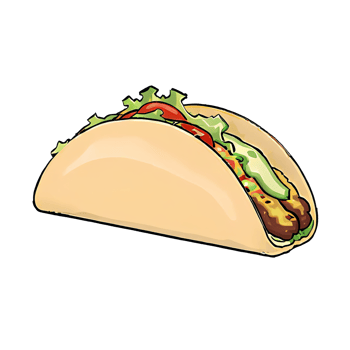 Taco Hand Drawn Cartoon Style Illustration AI Generated png