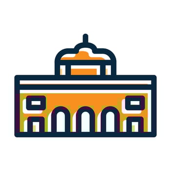 Alcala Gate Vector Thick Line Filled Dark Colors