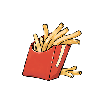 Fries Box Hand Drawn Cartoon Style Illustration AI Generated png