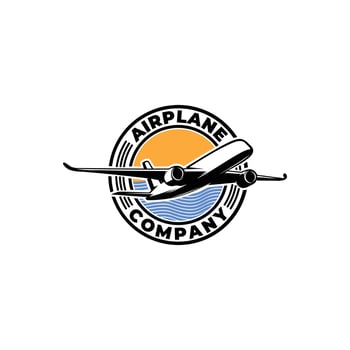 Silhouette of plane logo design template vector