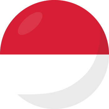 Monaco flag circle 3D cartoon style. png