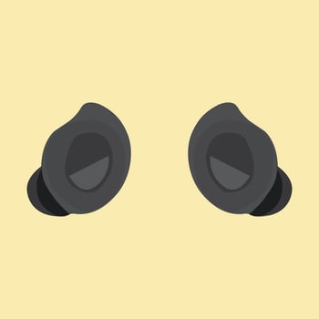 Thin vector icon of AirPods wireless headphones for apps and websites