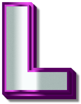 3D Luxury Silver Purple Alphabet Letter L png