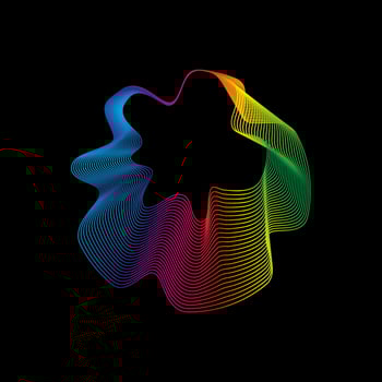 Sound wave, equalizer rainbow color gradient. Modern future technology. Vector geometric abstract element isolated on black background