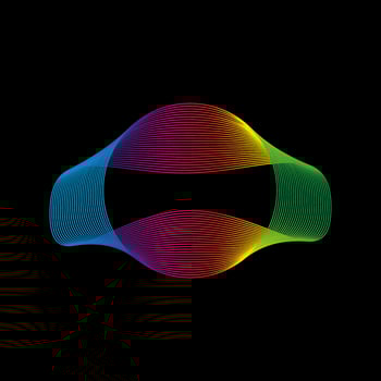 Sound wave, equalizer rainbow color gradient. Modern future technology. Vector geometric abstract element isolated on black background
