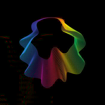 Sound wave, equalizer rainbow color gradient. Modern future technology. Vector geometric abstract element isolated on black background
