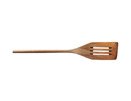 Kitchenware wooden salad spoon top view on transparent background png