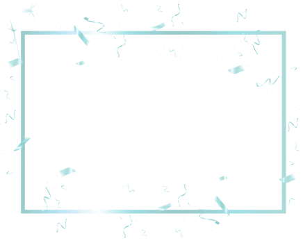 Baby blue border transparent background for party, New Year, Christmas Eve countdown celebration events png
