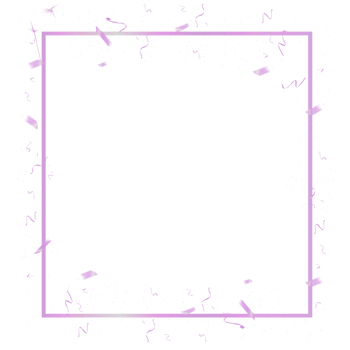 Purple square border transparent background for party, New Year, Christmas Eve countdown celebration events png