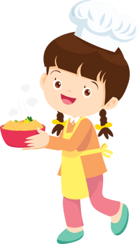 Cooking children girl Little kid making delicious food professional chef png