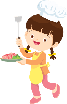 Cooking children girl Little kid making delicious food professional chef png